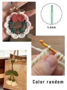 1入組合金勾頭3.5mm多彩氧化鋁鉤針金屬針diy編織工具(針織) - 彩色 - 查看 1