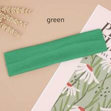 1條純色彈性髮帶,女士臉部清潔頭帶,簡約時尚的運動瑜珈窄頭帶