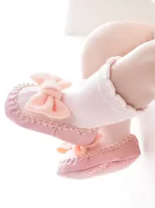 1 Pair Baby Girls' Soft & Comfortable Fashion Bow Princess Style Cute Infant Socks - Pink - View 4