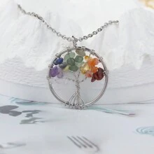 1 Pièce/ Collier Pendentif De Vie Arbre De Chakra Tressé À La Main, Style Unisexe, Idéal Pour La Fête Et Le Cadeau De Festival