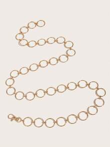 Cadena De Cintura Decorada Con Cadena Estilo Ins Simple Para Mujer, Accesorios De Vestir, Uso Diario, 1 Ud. - Dorado - Ver 3