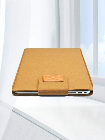 1PC felt laptop bag macbook air 11/12/13.3/14/15 inch felt liner bag ipad protective case men's and women's computer felt storage bag notebook tablet ipad anti-fall and anti-wear protective case Simple official document fashion tablet bag (camel color)