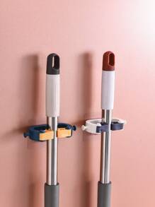 創意家居吸盤拖把架,掃帚夾,灰白色,1入裝