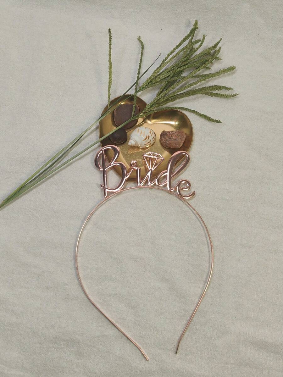 1 Chiếc Hoa Hồng Vàng Cô Dâu Tiara, Cô Dâu Vương Miện Đầu, Nhôm Mũ Trùm Đầu Cho Tiệc Cưới - Hoa hồng vàng - Xem 1