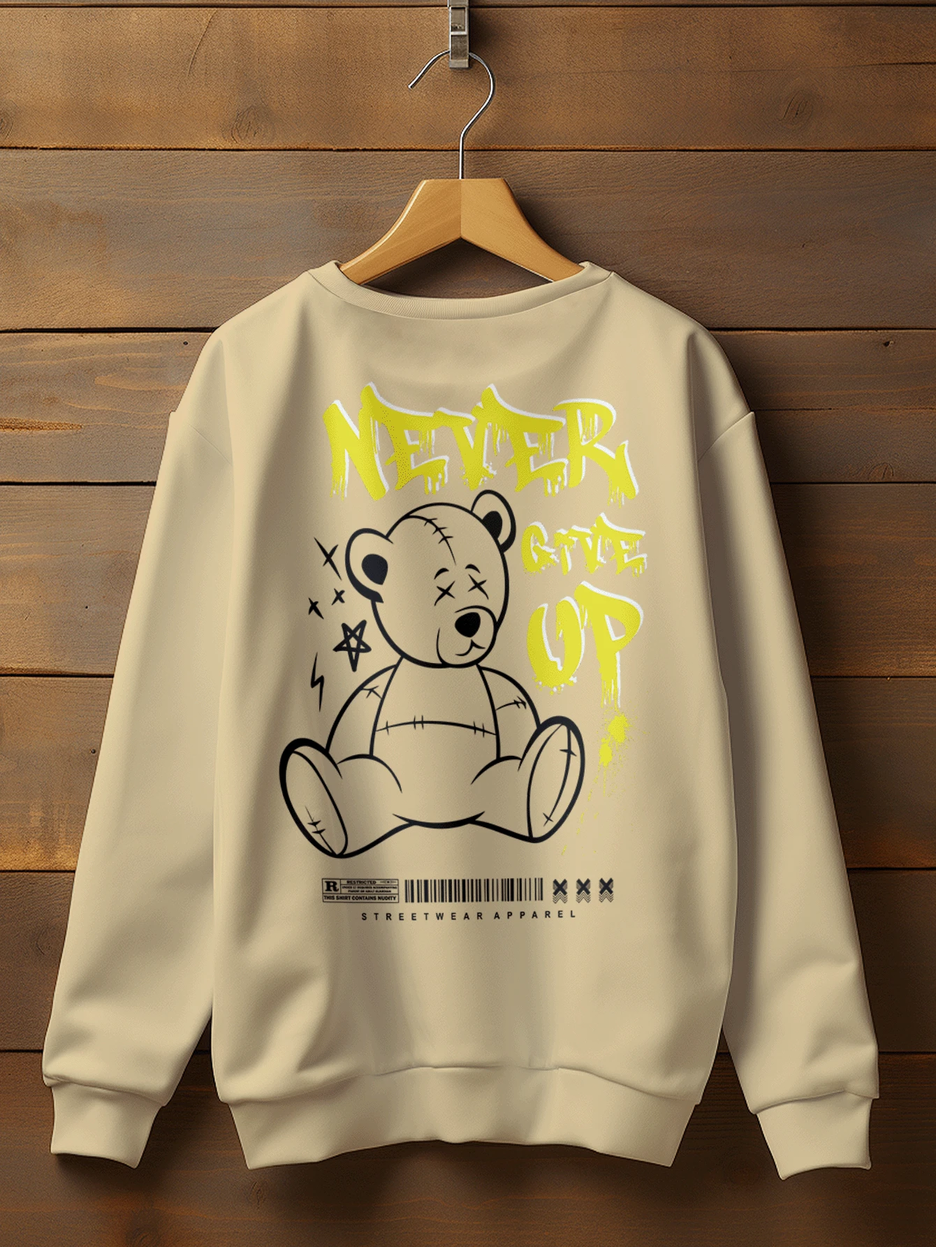 Men Sweatshirts - 卡其色 - 查看 1