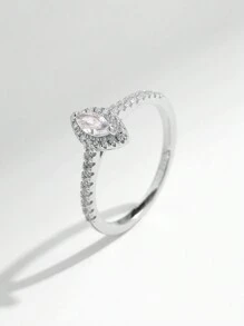 MODIAN 精美奢華的菱形cz戒指925純銀女戒,結婚訂婚禮物精細珠寶配飾