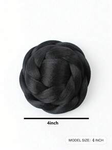 liangyuan 1pc Synthetic Braided Scrunchie Hair Chignon Bun Donut Updo Braided Hairpieces Clip In Hair Bun For Party Wedding Cosplay Use - Black - View 7