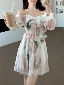 Floral Printed Tankini Set Summer - Multicolor - View 3