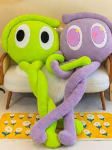 4 件装可爱长腿章鱼午睡枕、客厅沙发毛绒娃娃靠垫、居家抱抱娃娃 - 綠色 - 查看 5