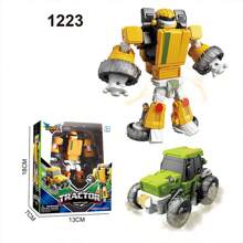 1 pieza Juguete robot transformable para niños, robot de coche transformable manual de ABS en forma de robot de dibujos animados, juguete educativo para niños, regalo de cumpleaños para niños - Azul Cadete - Ver 4
