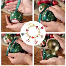 1set Christmas Tree Ornament Decorative Balls, Gift Box With Beaded Bracelet DIY Kit, Suitable For Christmas Wearing And Christmas Gifts