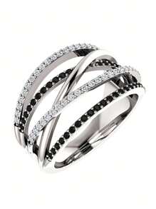 1入華麗的方形氧化鋯戒指,適合女性婚禮、訂婚、週年紀念、情人節禮物的珠寶