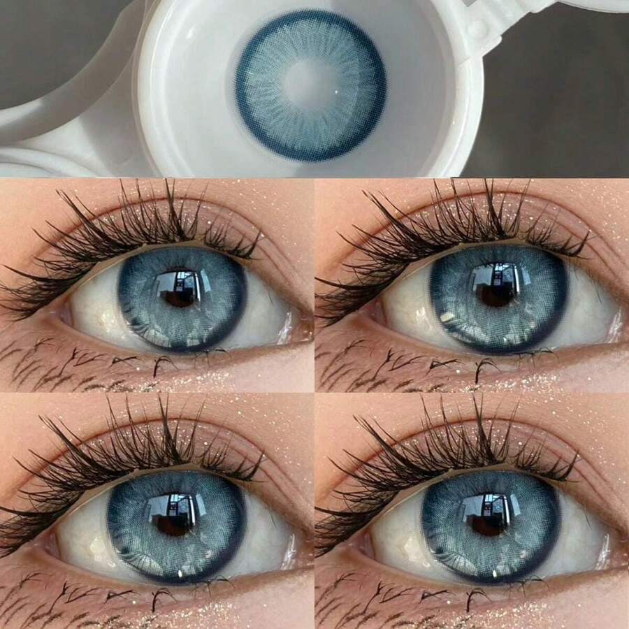EYESHARE 1 Pair Natural Colored Contact Lens For Eye Beauty Makeup Cosmetic Contact Lenses Yearly Disposable Halloween Costume Cosplay