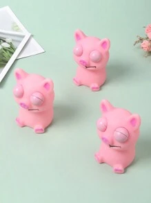 1個小豬形狀的擠壓玩具,眼珠可彈出,紓緩壓力玩具 - 粉色 - 查看 3