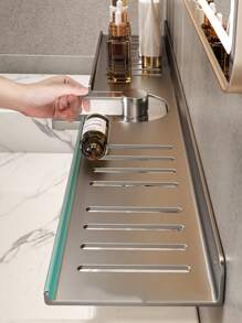 1pc Punch-free Bathroom Sink Faucet Storage Rack, For Bathroom And Kitchen - White - View 7