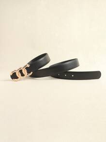 新品到貨女性時尚極簡風格針扣PU皮腰帶適用於牛仔褲裝飾用品休閒腰帶