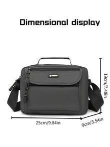 1 件多功能男士单肩包斜挎包手提包背包适用于旅行、户外活动、圣诞节或新年礼物斜挎包侧包方形包黑色包商务休闲情人节男士礼物万圣节男士礼物男士包书包学生包书包尖叫斜挎包 - 灰色 - 查看 4