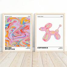 Bộ 2 tấm áp phích nghệ thuật hiện đại, tranh canvas chó bóng bay màu hồng, tranh canvas, quà tặng lý tưởng cho phòng ngủ, nghệ thuật treo tường, trang trí mùa đông, tranh canvas không khung, áp phích cho phòng, trang trí nhà cửa, trang trí phòng thẩm mỹ, trang trí tường Cottagecore, phòng tắm bếp phòng khách phòng ngủ trang trí văn phòng - Nhiều màu - Xem 11