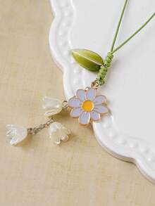 Sakura Flower Style Anti-lost Mobile Phone Lanyard - White - View 3