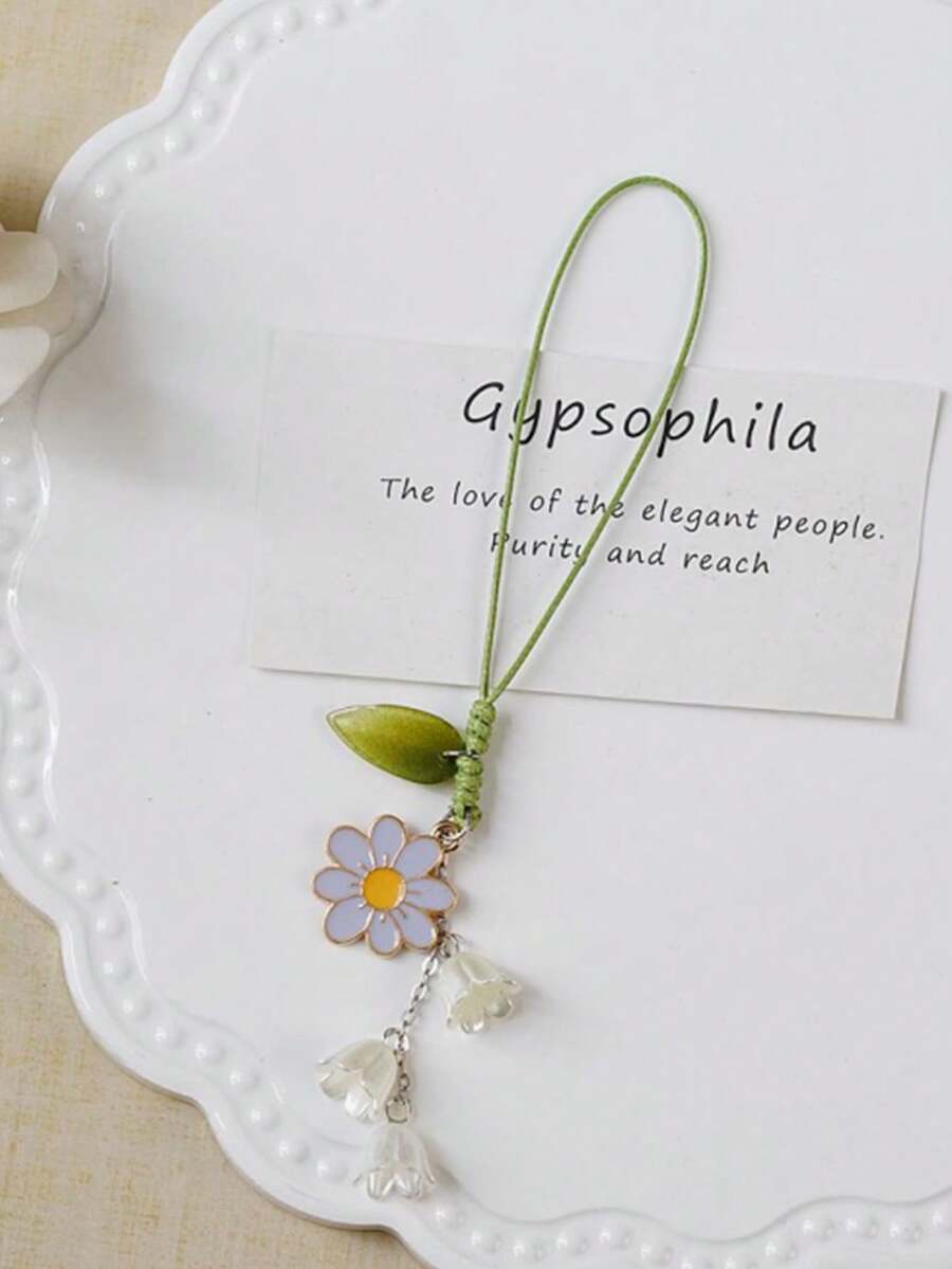Sakura Flower Style Anti-lost Mobile Phone Lanyard - White - View 1