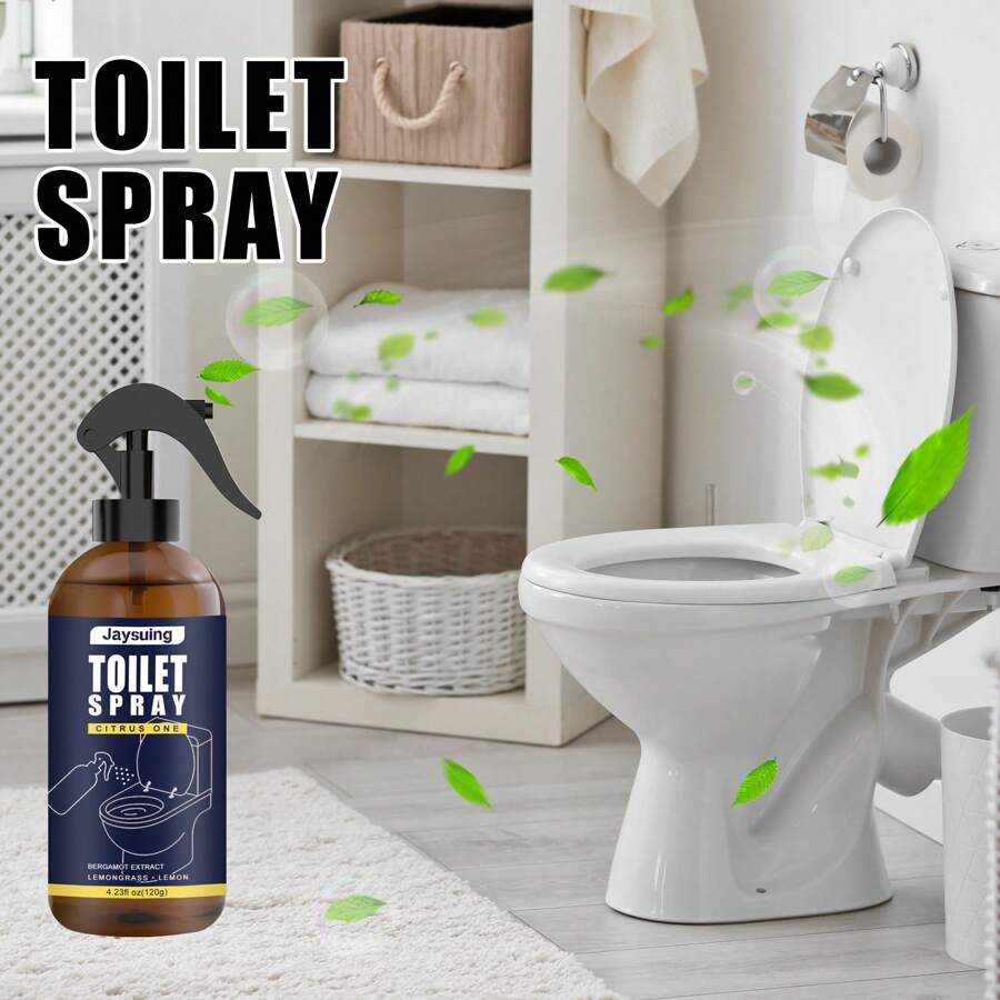 Bathroom Freshener Spray, Long-lasting Fragrance Toilet Air Freshener (126g/4.44oz) - White - View 1