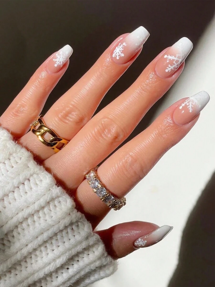 24 cái Giáng sinh Mịn màng Ngắn Móng Tay Nhấn Móng tay Bông tuyết Trắng Biến đổi dần Tiếng Pháp Trung bình Móng Tay Móng tay giả Có thể tái sử dụng Móng tay giả Đối với phụ nữ Và Giáng sinh Mịn màng Ngắn Móng Tay Nhấn Móng tay Bông tuyết Trắng Biến đổi dần Tiếng Pháp Trung bình Móng Tay Móng tay giả Có thể tái sử dụng Móng tay giả Đối với phụ nữ Và Cô gái - Nhiều màu - Xem 1