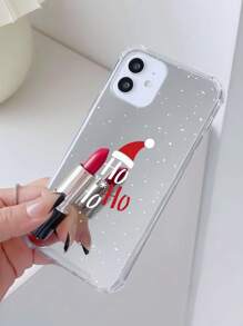 1入組簡約聖誕雪花帽子設計亞克力鏡面塗層手機殼，適用於iPhone - 彩色 - 查看 3