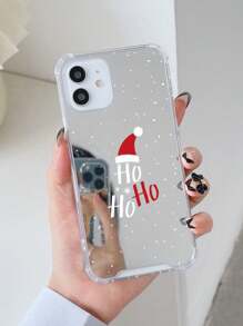 1入組簡約聖誕雪花帽子設計亞克力鏡面塗層手機殼，適用於iPhone - 彩色 - 查看 1