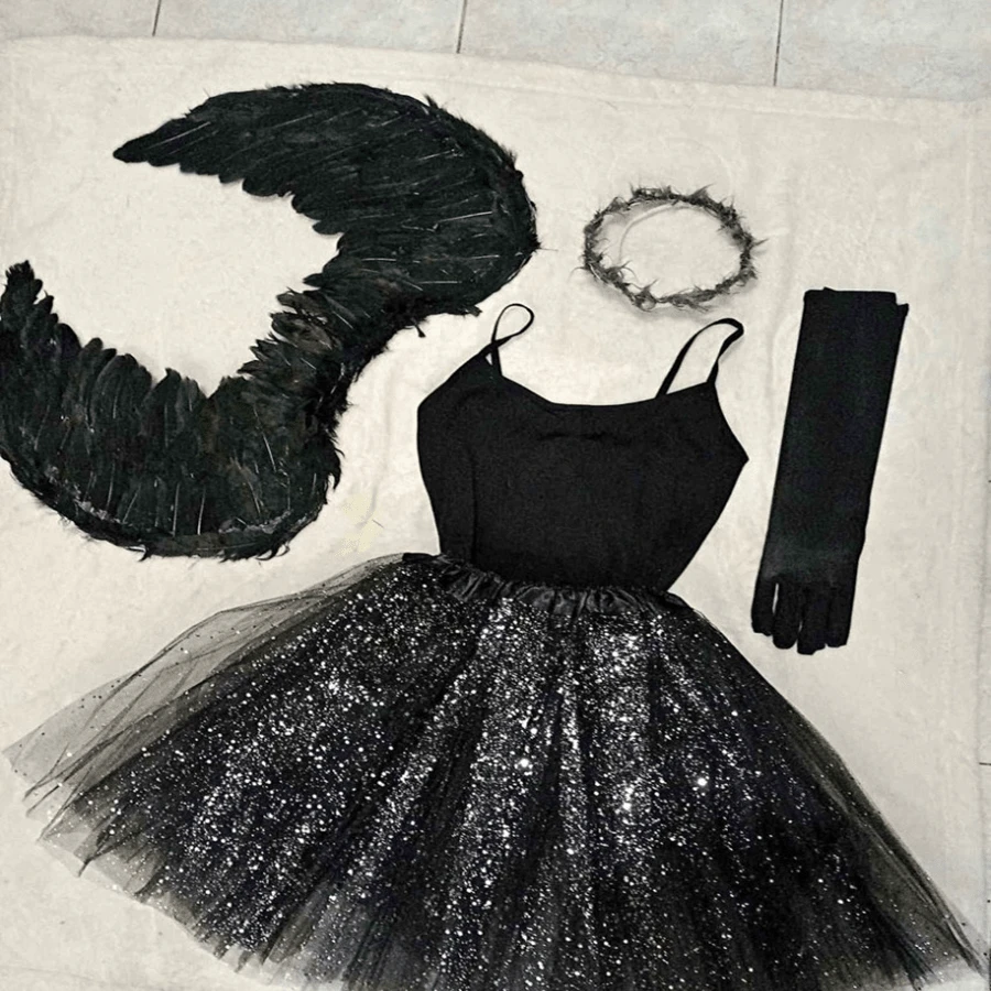 Disfraz De Angel - Negro - Ver 1