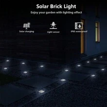 1入組4入組白色太陽能小冰磚燈,適用於戶外花園裝飾 - 白色4裝 - 查看 5