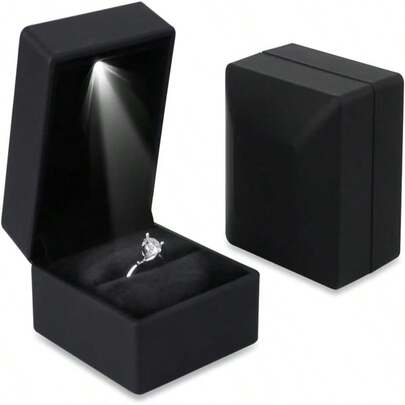 Luxury LED Ring Jewelry Box, Suitable For Proposal, Wedding, Engagement, Christmas... LED Ring Jewelry Gift Box With Light, Unisex, Suitable For Girls. Box Size