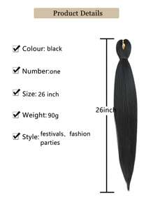 Tóc tết kéo dài - Tóc tết dài 26 inch Kết cấu Yaki Bím tóc móc mềm, Cài đặt nước nóng màu đen tự nhiên Xoắn Phần mở rộng tóc bện tổng hợp - màu đen - Xem 4