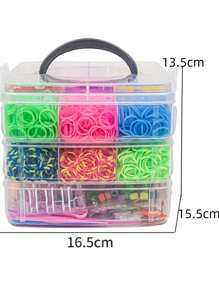 兒童手鍊製作材料橡皮橡皮筋編織手鍊兒童手眼協調手工玩具早教拼圖套裝diy女孩珠寶 - 彩色 - 查看 3