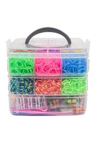 兒童手鍊製作材料橡皮橡皮筋編織手鍊兒童手眼協調手工玩具早教拼圖套裝diy女孩珠寶 - 彩色 - 查看 5