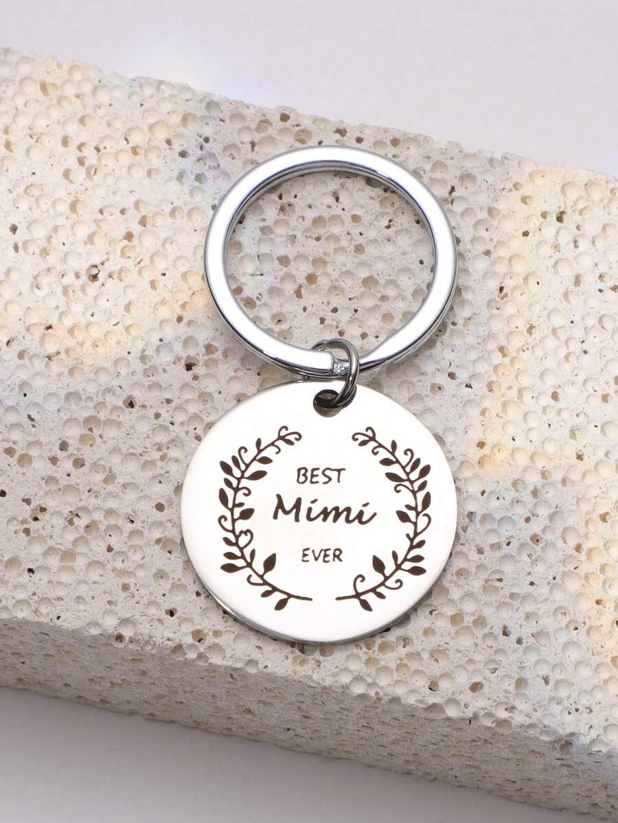 1 Miếng Thép Tag Vật rủ xuống Móc chìa khóa Đối với phụ nữ , Thích hợp Đối với Mỗi ngày Sử dụng - Bạc - Xem 1