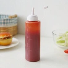 1pc Transparent Scale Display Squeeze Sauce Bottle 200ml/300ml For Ketchup, Salad Dressing, Honey, Jam And Other Condiments - Clear - View 11