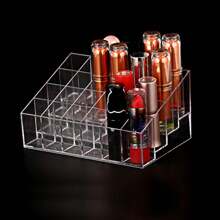 1 Pièce Boîte De Rangement De Maquillage Transparente À 24 Compartiments Pour Rouge À Lèvres, Cosmétiques, Conteneur Organisateur De Bureau, Chambre, Maison, Chambre Rose, Décoration De Salon, Articles De Voyage, Sac Cadeau, Cadeaux Pour Maman, Papa, Homme, Amis, Enseignant, Anniversaire, Mariage, Bureau, Étagères, Accessoires, Boîtes Cadeaux, Cadeau Drôle, Rangement