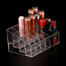 1 Pièce Boîte De Rangement De Maquillage Transparente À 24 Compartiments Pour Rouge À Lèvres, Cosmétiques, Conteneur Organisateur De Bureau, Chambre, Maison, Chambre Rose, Décoration De Salon, Articles De Voyage, Sac Cadeau, Cadeaux Pour Maman, Papa, Homme, Amis, Enseignant, Anniversaire, Mariage, Bureau, Étagères, Accessoires, Boîtes Cadeaux, Cadeau Drôle, Rangement