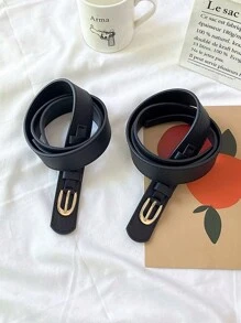 1個高端黑色腰帶,作為連衣裙裝飾和女士西裝外套的配套之選 - 黑色 - 查看 3