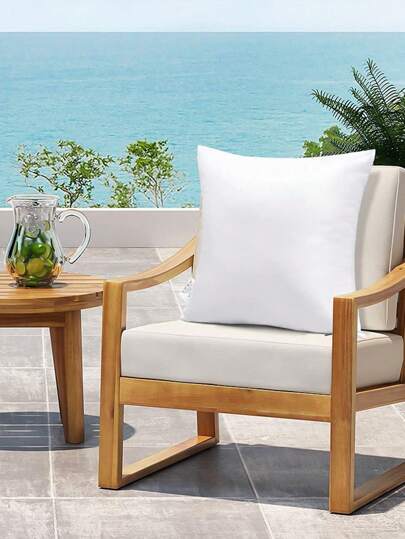 1pc Outdoor Wit Kussen Core Hidden Zipper Patio Waterproof Oil Proof Camping Living Room Bedroom Bedside Home Cushion Core. Available In Multiple Sizes., Bedding, Inserts, Pillows Bed view 8