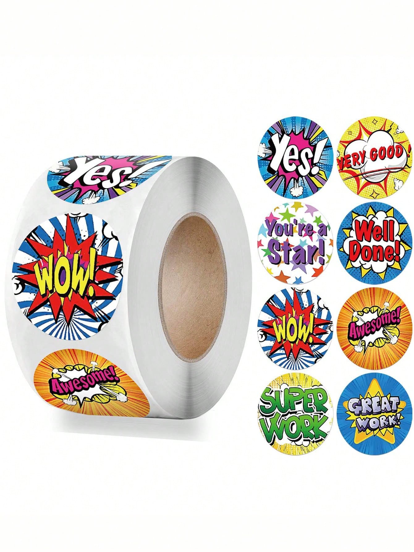 Roll Of 500pcs Cartoon Reward Stickers, Stationery Stickers | SHEIN EUR
