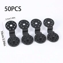 50 Sunshade Net Snap Fasteners, Black Round Plastic Clips, Suitable For Fixing Insect Nets And Sunscreen Nets - Black - View 2