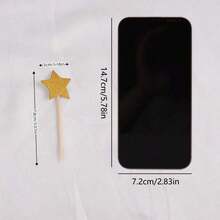 Bộ sản phẩm trang trí bánh hình ngôi sao năm cánh Bộ trang trí bánh cắm điện Tiệc nướng tráng miệng Khăn trải bàn 10 món - Vàng - Xem 2