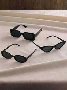 3 Pairs European And American Style Fashionable And Unique Square/ Triangle Shaped Fashion Glasses