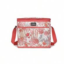 1pc Large Capacity Insulated Picnic Lunch Bag With Pink Pattern, Ideal For Outdoor Camping, Suitable For Students' Lunch BoxBack To School Lunch Kit School Stuff For School Lunch Box Bag Home Essentials Back To School Supplies - Coral Pink - View 8