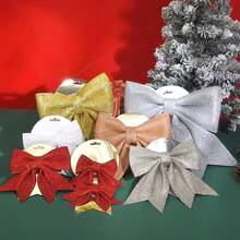 1 Miếng Màu bạc Giáng sinh Vòng hoa Nơ , Kích thước lớn Long lanh Cây thông noel Nơ thắt Nơ Vòng hoa Đồ trang trí - Bạc - Xem 5