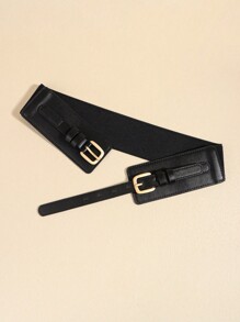 Thắt lưng kiểu dáng cổ điển mới cho nữ, thắt lưng đàn hồi, khóa kép, phụ kiện váy kiểu Tây, Halloween, mùa hè, mùa thu, mùa đông, Halloween - màu đen - Xem 5