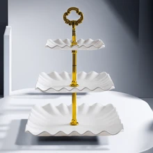 Party Decoration Dessert Table Display Stand Fruit Plate Living Room Coffee Table Snack Tray Candy Plate - White - View 1