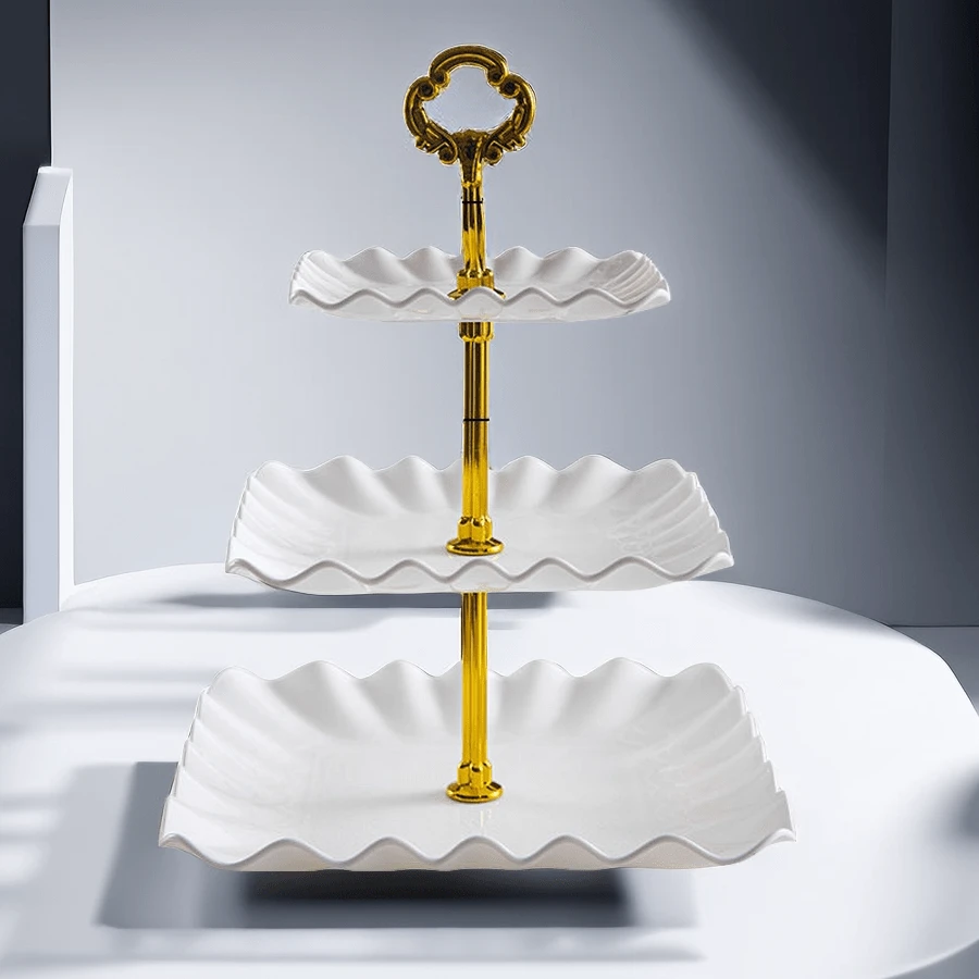 Party Decoration Dessert Table Display Stand Fruit Plate Living Room Coffee Table Snack Tray Candy Plate - White - View 1