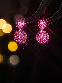 華美水晶耳釘女士1對